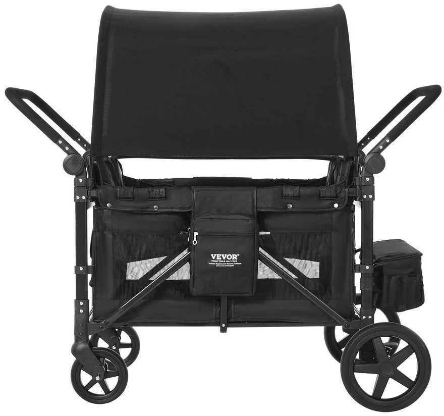 Vaikų vežimėlis 4 vaikams, sulankstomas stumiamas traukiamas vaikų vežimėlis, 150 kg talpos vaikų vežimėlis, daugiafunkcis vaikų vežimėlis, patvarus vaikų vežimėlis keliems vaikams