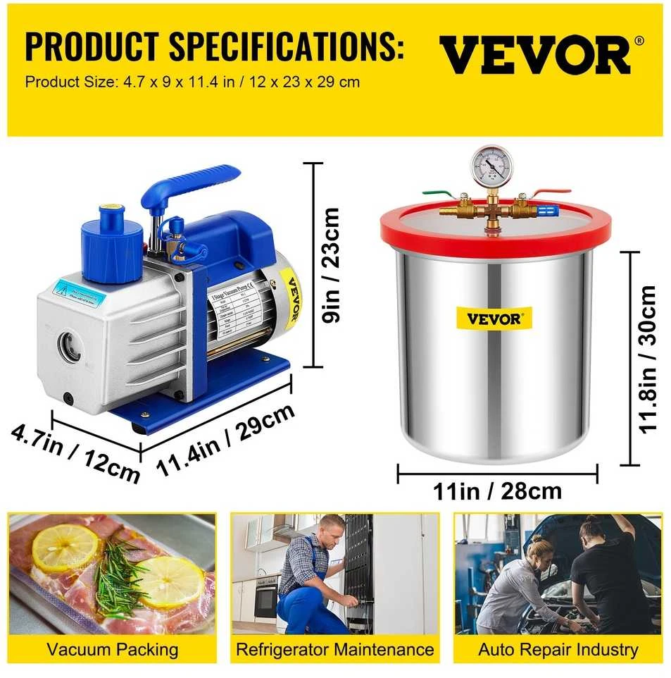VEVOR Vakuuminė kamera su siurbliu 5 Gal
