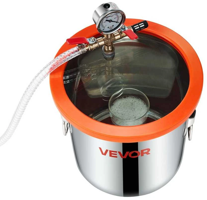 VEVOR 110 l/min vakuuminis siurblys su 11,36 l plienine kamera