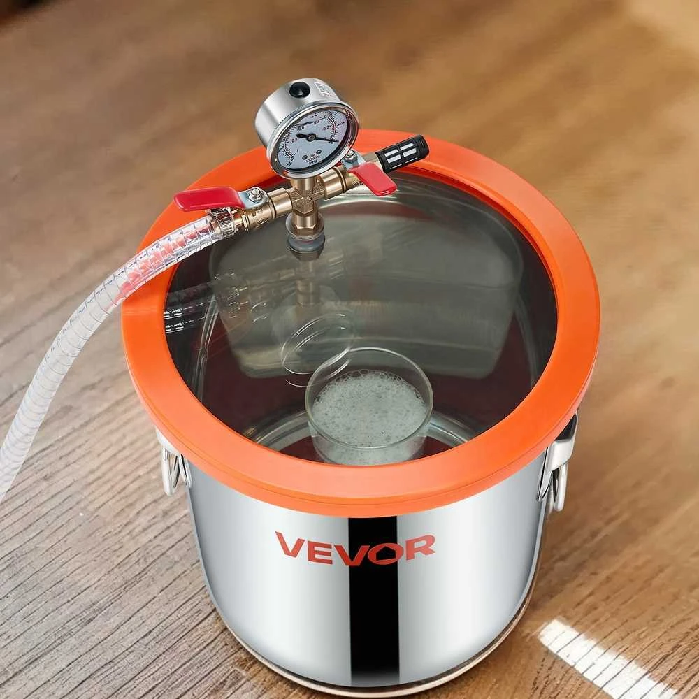 VEVOR 110 l/min vakuuminis siurblys su 11,36 l plienine kamera