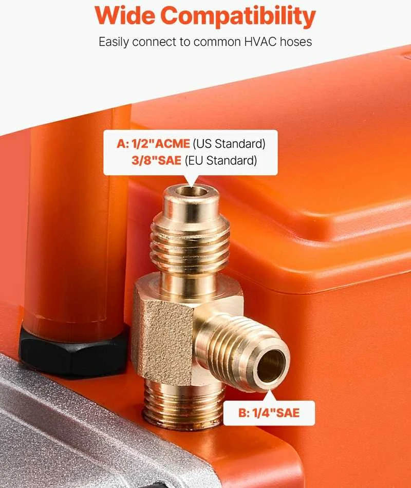 VEVOR 5 CFM vienpakopis rotacinis vakuuminis siurblys