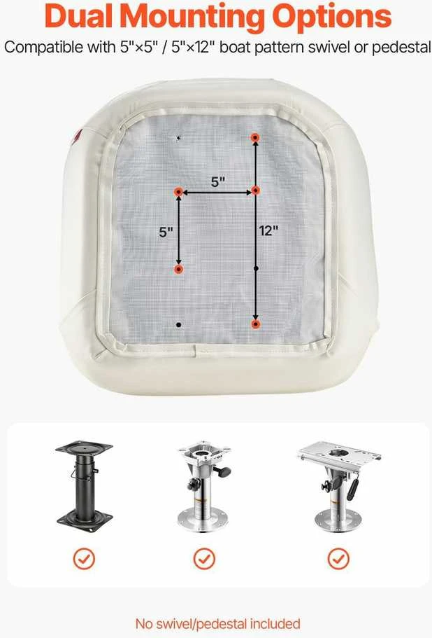 Valties sėdynė, žemas atlošas, kapitono kaušinė sėdynė jachtoms, patvari vandeniui atspari PVC odos žvejybos valties sėdynė, ergonomiška jūrinė kėdė