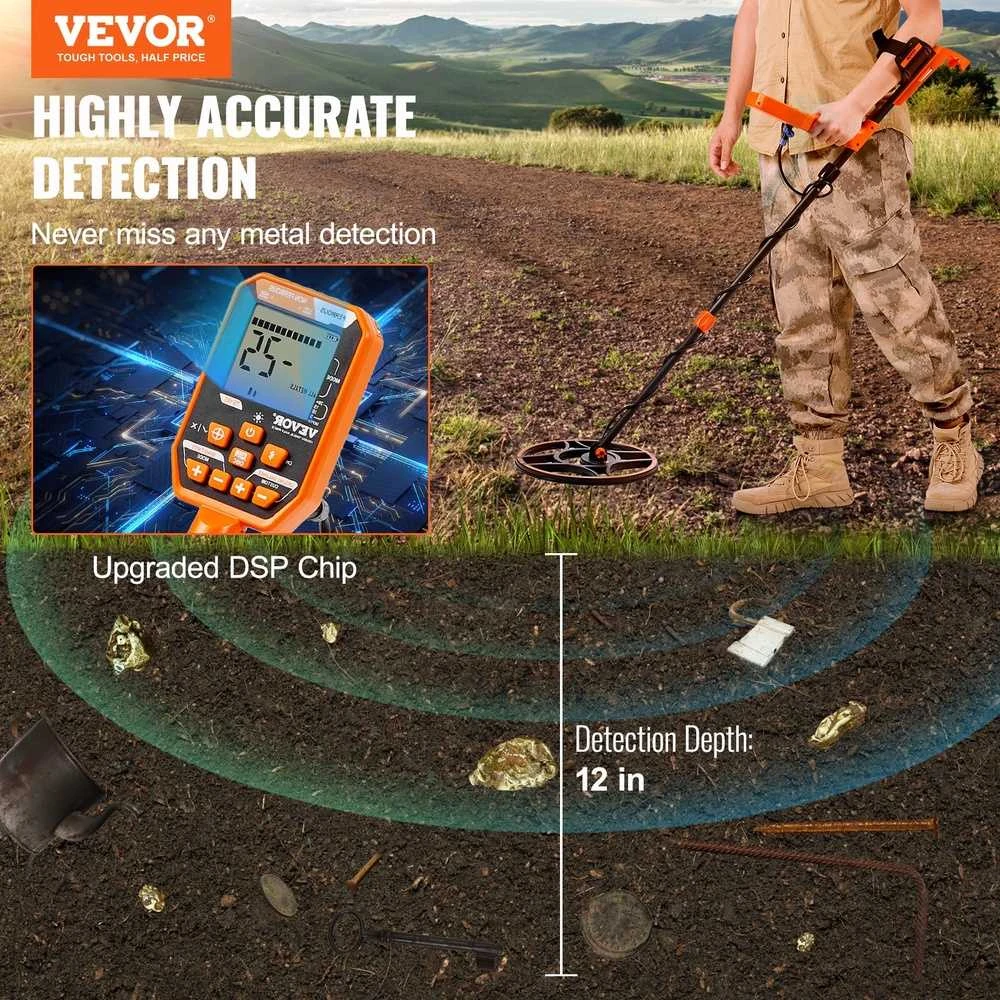 VEVOR Atsparus vandeniui metalo detektorius su IP68