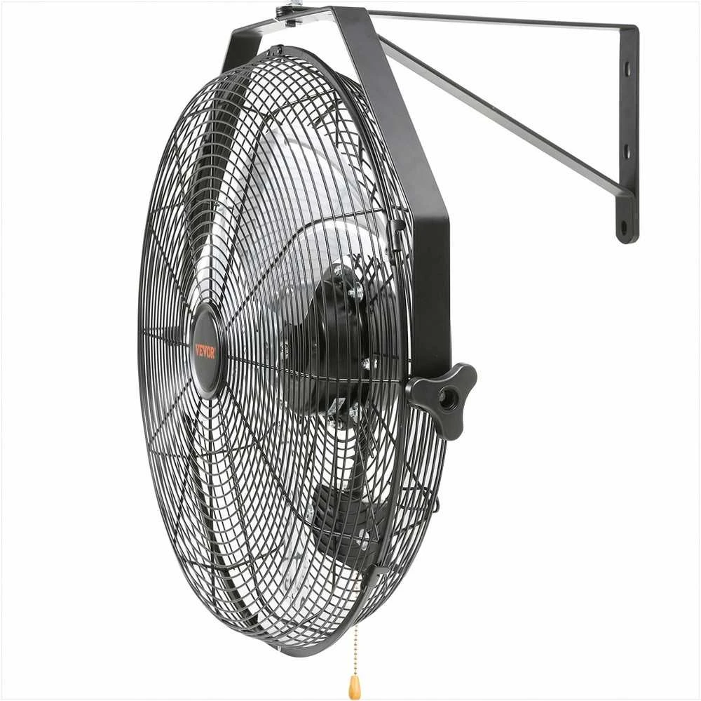 Vandeniui atsparus sieninis ventiliatorius, 57cm, 3 greičiai, 4150 CFM, juodas pramoninis lauko ventiliatorius sandėliui, šiltnamiui, dirbtuvėms ir terasai, galingas vėsinimas