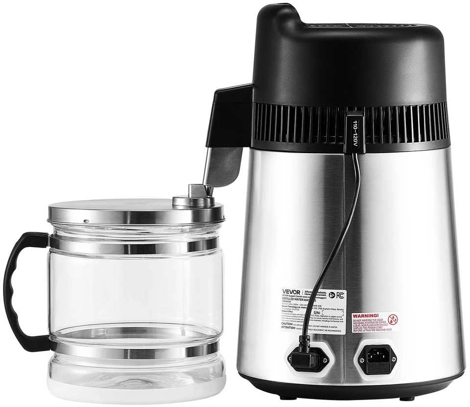 Vandens distiliatorius, 6 l nerūdijančio plieno, buitinis, stalviršinis, gėrimui, medicinai, laboratorijoms, vandens valytuvas, distiliavimo aparatas
