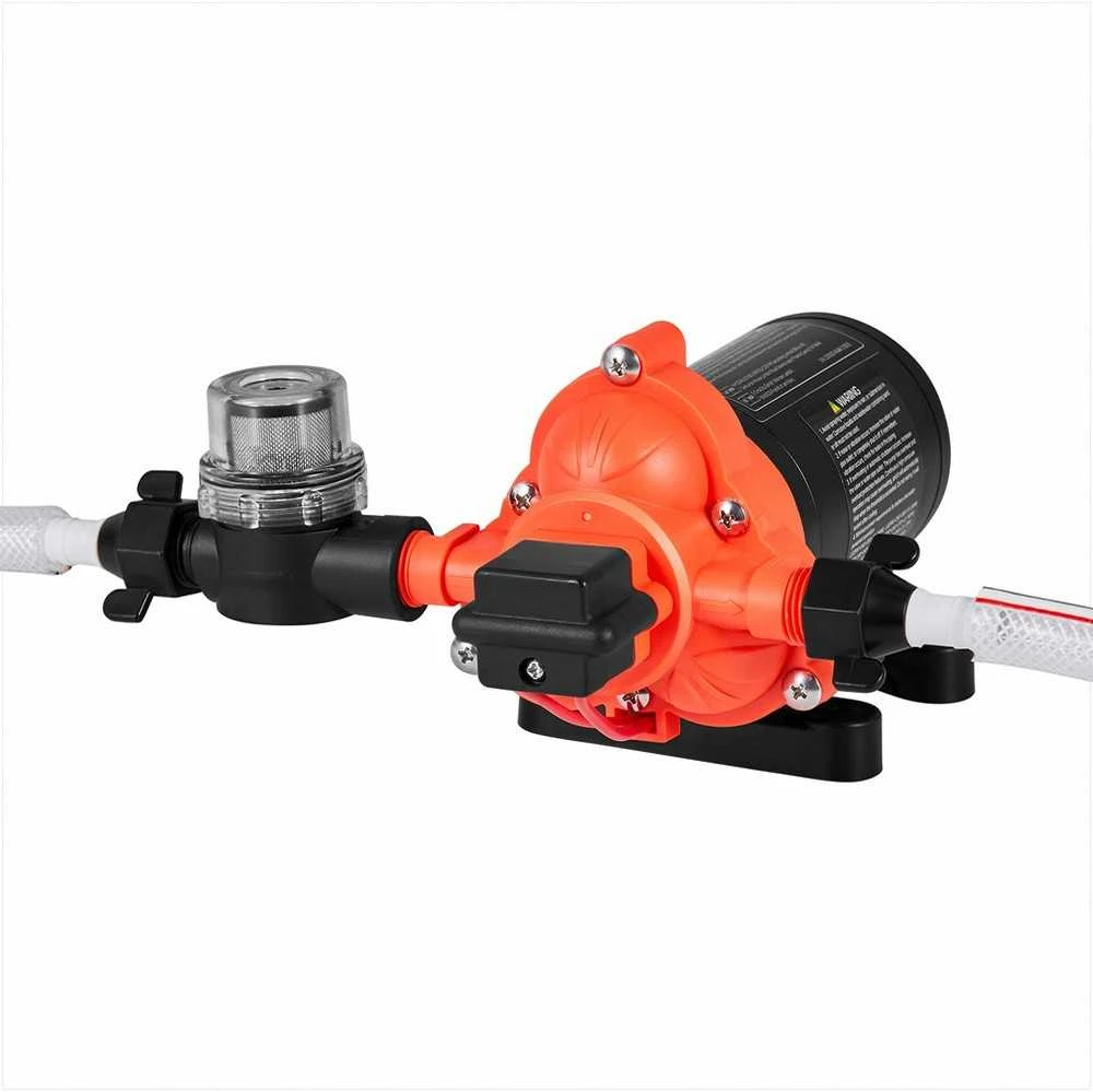 Vandens siurblys kemperiams ir laivams, 12V DC 15.1 L/min savaime užsipildantis membraninis siurblys su automatiniu slėgio jungikliu, vandens siurblys automobilių plovimui ir drėkinimui, sodo siurblys