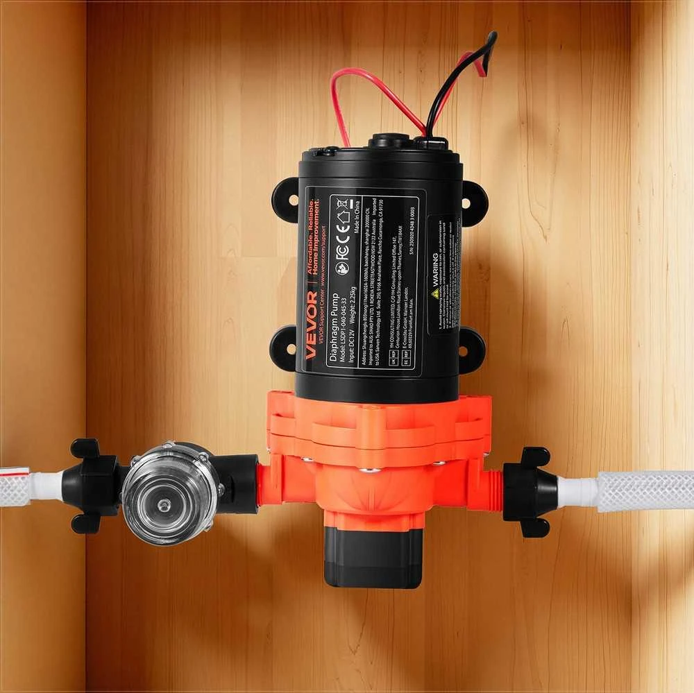 Vandens siurblys kemperiams ir laivams, 12V DC 15.1 L/min savaime užsipildantis membraninis siurblys su automatiniu slėgio jungikliu, vandens siurblys automobilių plovimui ir drėkinimui, sodo siurblys