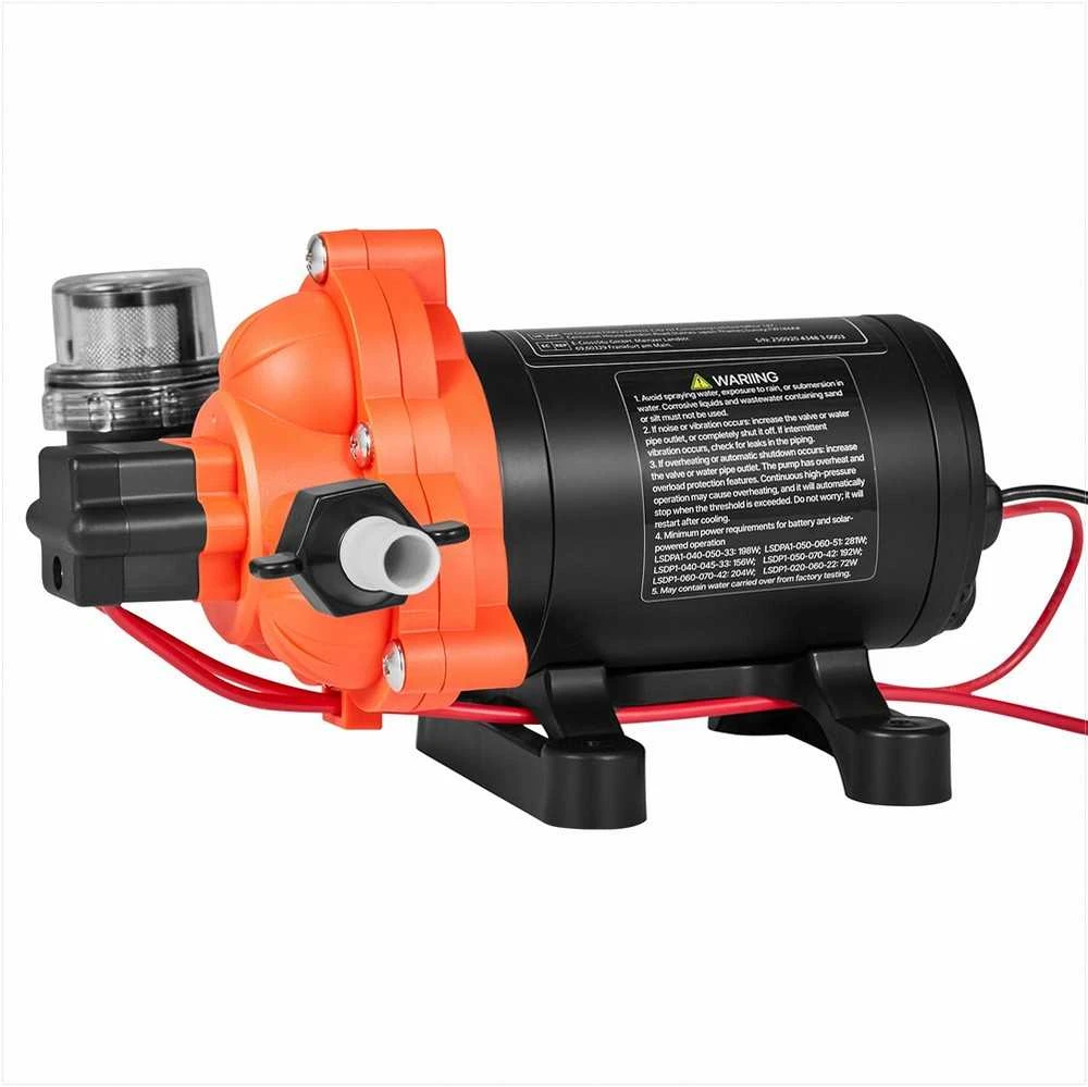 Vandens siurblys kemperiams ir laivams, 12V DC 15.1 L/min savaime užsipildantis membraninis siurblys su automatiniu slėgio jungikliu, vandens siurblys automobilių plovimui ir drėkinimui, sodo siurblys