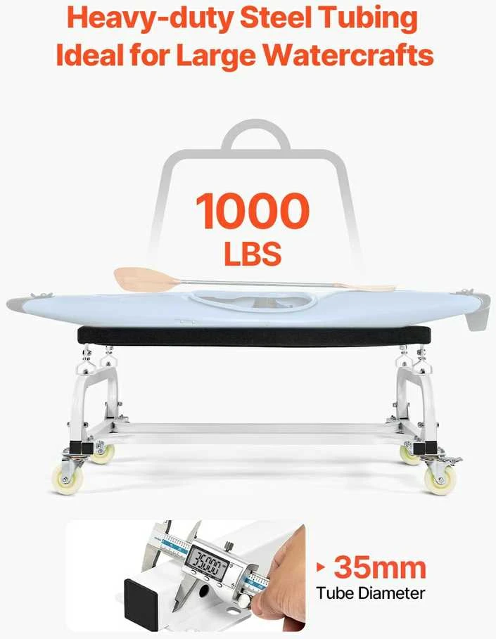 Vandens transporto priemonių PWC vežimėlis, 454 kg keliamoji galia, reguliuojamos atramos, vandens motociklo stovas, laikymo vežimėlis