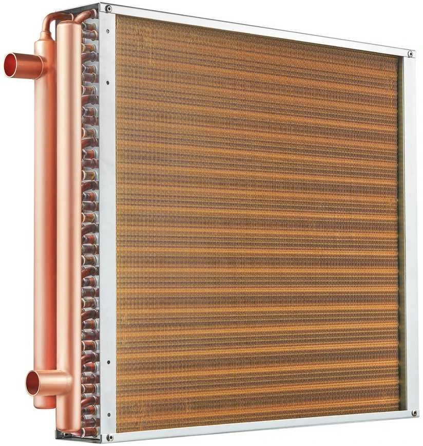 Varinis šilumokaitis, vanduo-oras, 160000 BTU talpa, 50.8x50.8cm plokštės plotas, saulės šildymui, alyvos aušinimui, variklio radiatoriui