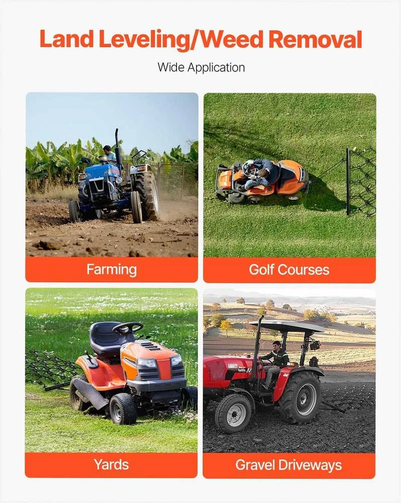 VEVOR Žemės akėčios 4x4 ft krūvos ATV vejapjovė
