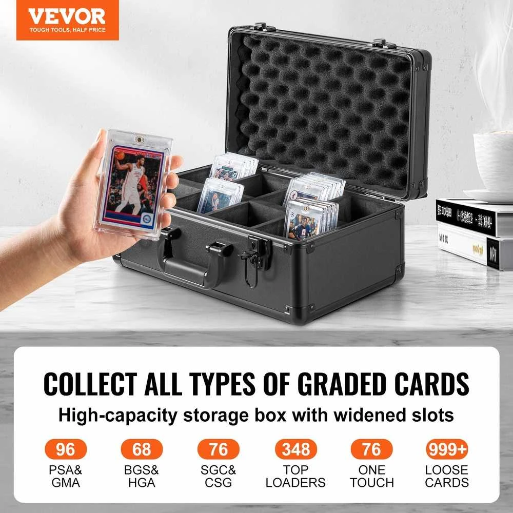 VEVOR PSA kortelių dėžutė su 4 skyreliais