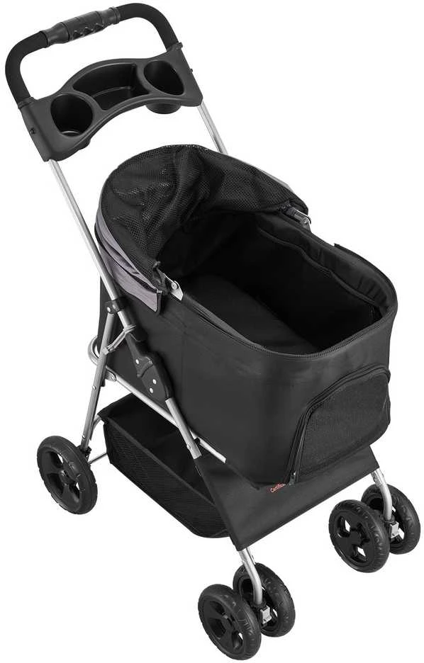 Vežimėlis šunims iki 16 kg, sulankstomas, 4 ratų, kelioninis, seniems šunims, šunų vežimėliai, augintinių vežimėliai