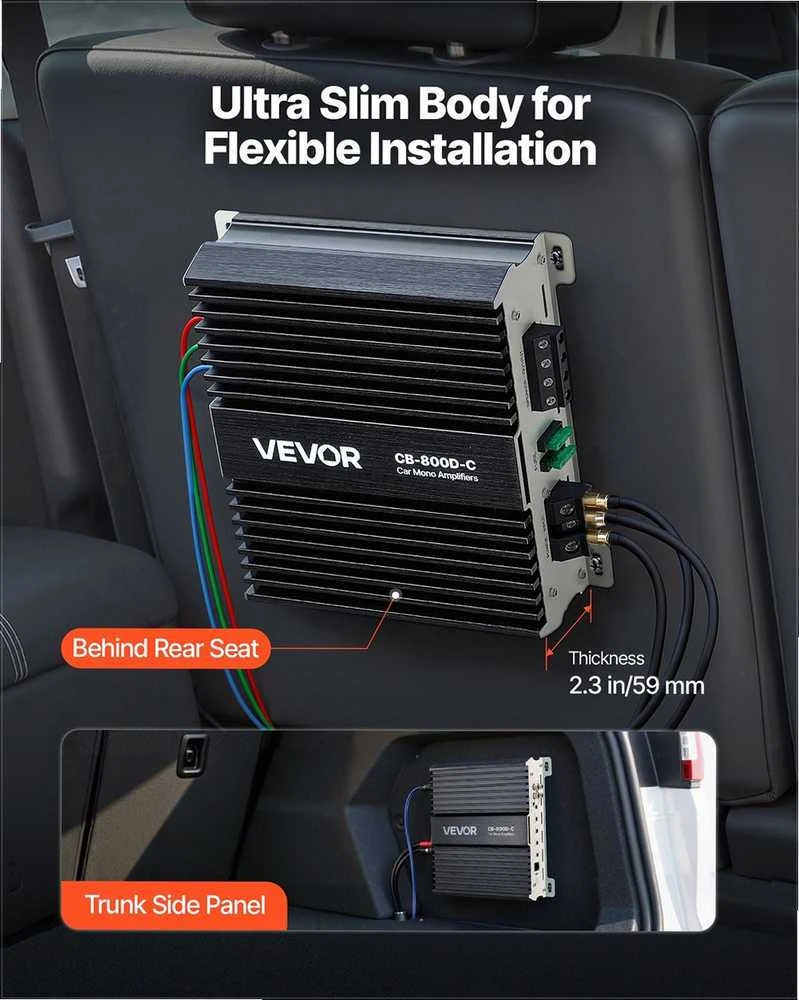 VEVOR Automobilinis mono stiprintuvas 800W RMS