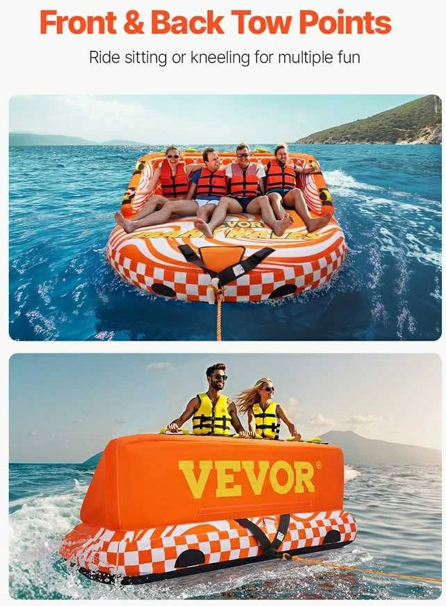 VEVOR Pripučiamas traukiamas plaustas 1-4 keleiviams