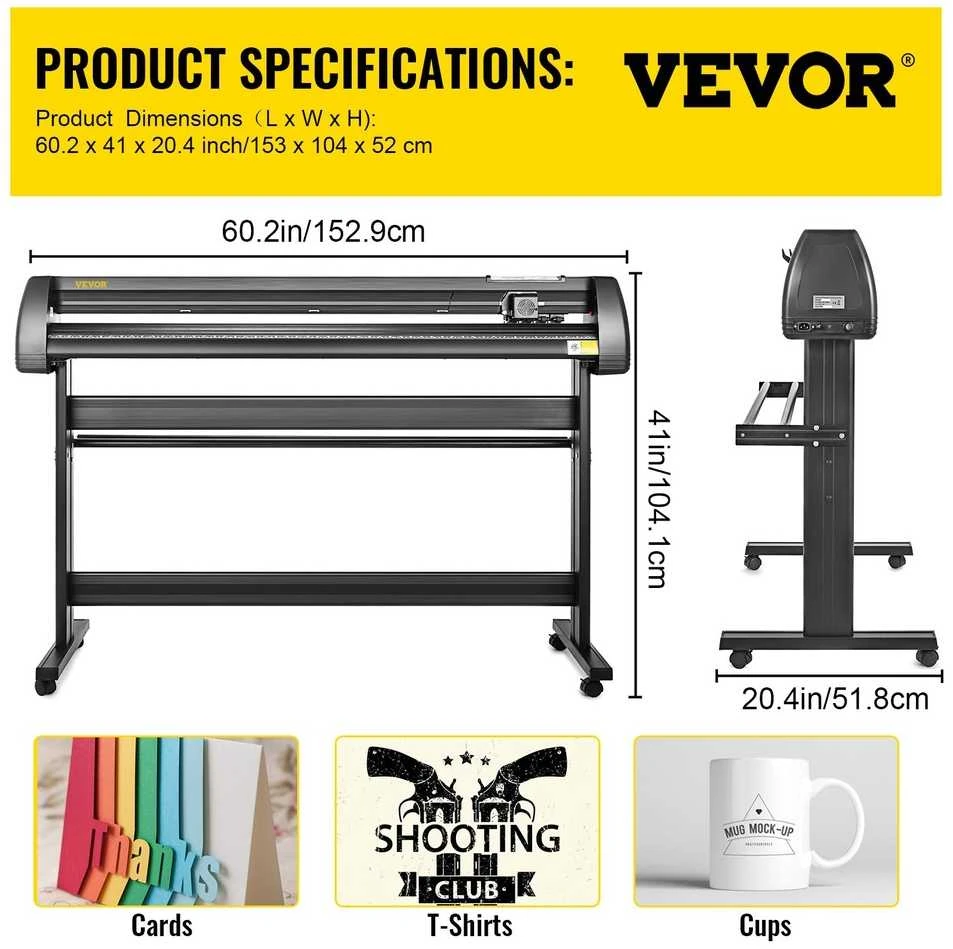 Vinilo pjaustytuvas 1350 mm, 53 colių ploteris su Signmaster, lipdukų gamybai, reklaminiams stendams