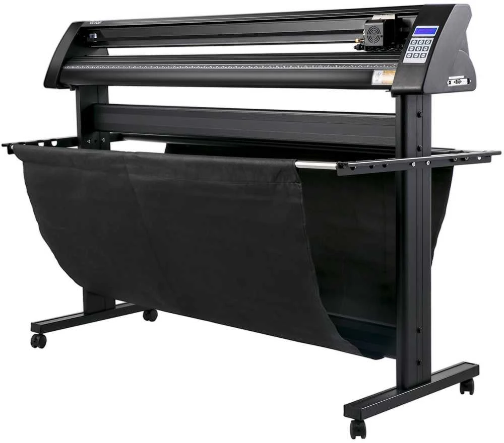Vinilo pjaustytuvas 1350 mm, LED ekranas, optinė akis, pjaustyklis su stovu, reklaminių iškabų gamybai, lipdukų pjaustymo braižytuvas