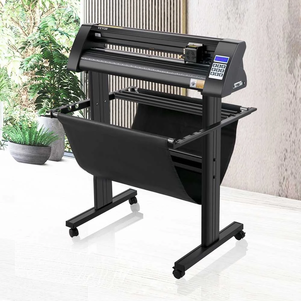 Vinilo pjaustytuvas 720 mm, LED ekranas, optinis jutiklis, stovas, lipdukų, reklaminių užrašų, grafikos pjovimo braižytuvas