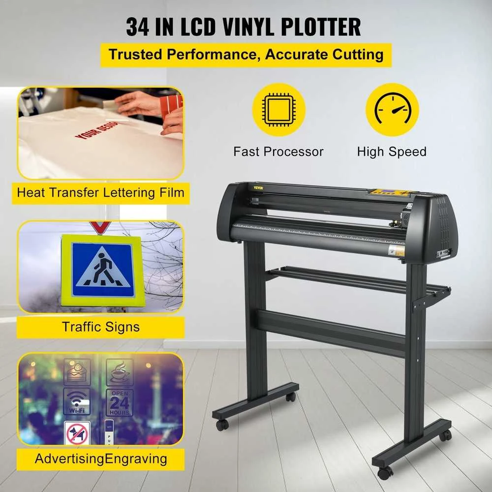 Vinilo pjaustytuvas ploteris 870 mm, su Signmaster, 34 colių, stovu, lipdukų gamybai, plėvelės pjaustykle