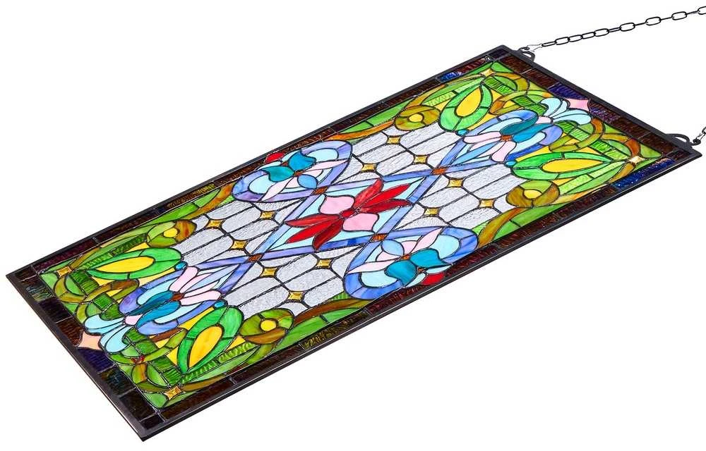 VEVOR Vitražo Panelis, Dekoratyvinis Pakabinamas Menas Namams, Privatumo Langų Uždanga, 73.1 x 42.9 cm, Spalvotas Šviesos Filtras, Vitražinis Langas, Dekoracija
