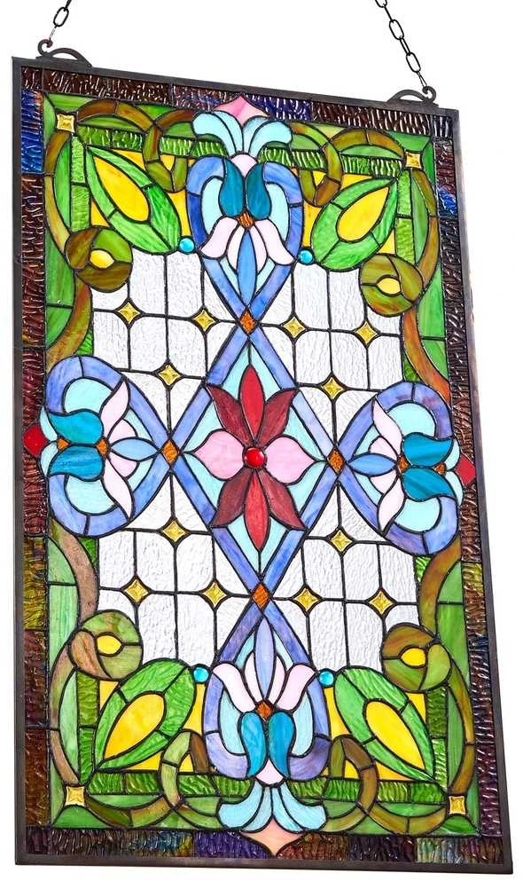 Vitražo Panelis, Dekoratyvinis Pakabinamas Menas Namams, Privatumo Langų Uždanga, 73.1 x 42.9 cm, Spalvotas Šviesos Filtras, Vitražinis Langas, Dekoracija