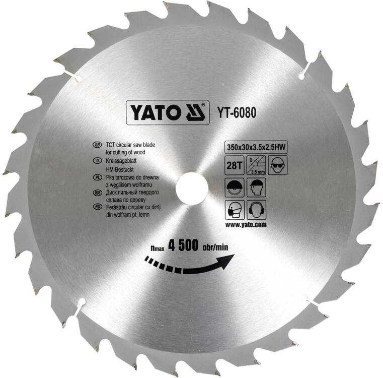 YATO WIDI diskinis pjūklas 350x30 mm 28 dantukų 6080