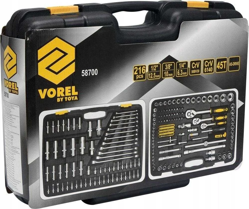 Vorel Tools Galvučių ir raktų įrankių rinkinys, 216 vnt.