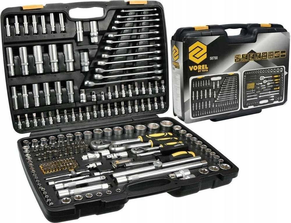 Vorel Tools Galvučių ir raktų įrankių rinkinys, 216 vnt.