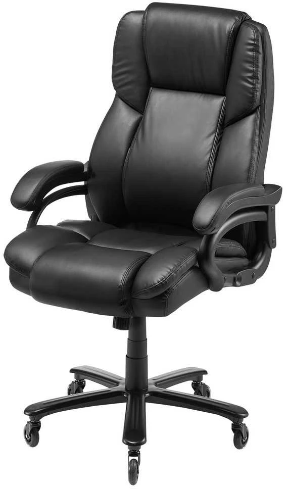 Vykdomoji kėdė, aukštos nugaros biuro kėdė, rankenėlės valdymas, juosmens atrama, juoda ergonomiška stalo kėdė, patvari biuro kėdė