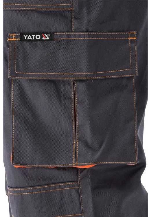 Yato Vyriškos darbo kelnės, dydis 2XL, Doria serija, pilkos ir oranžinės spalvos, 5 kišenės