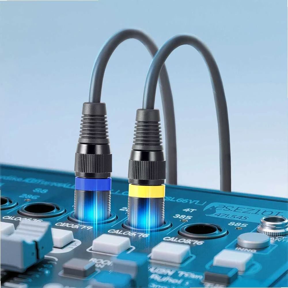 XLR mikrofono kabelis scenos apšvietimui, ekranuotas subalansuotas paauksuotas 30.48 m 2 vnt. pakuotė, hi-fi garso laidas, subalansuotas audio kabelis, scenos apšvietimo laidas, profesionalus garso kabelis