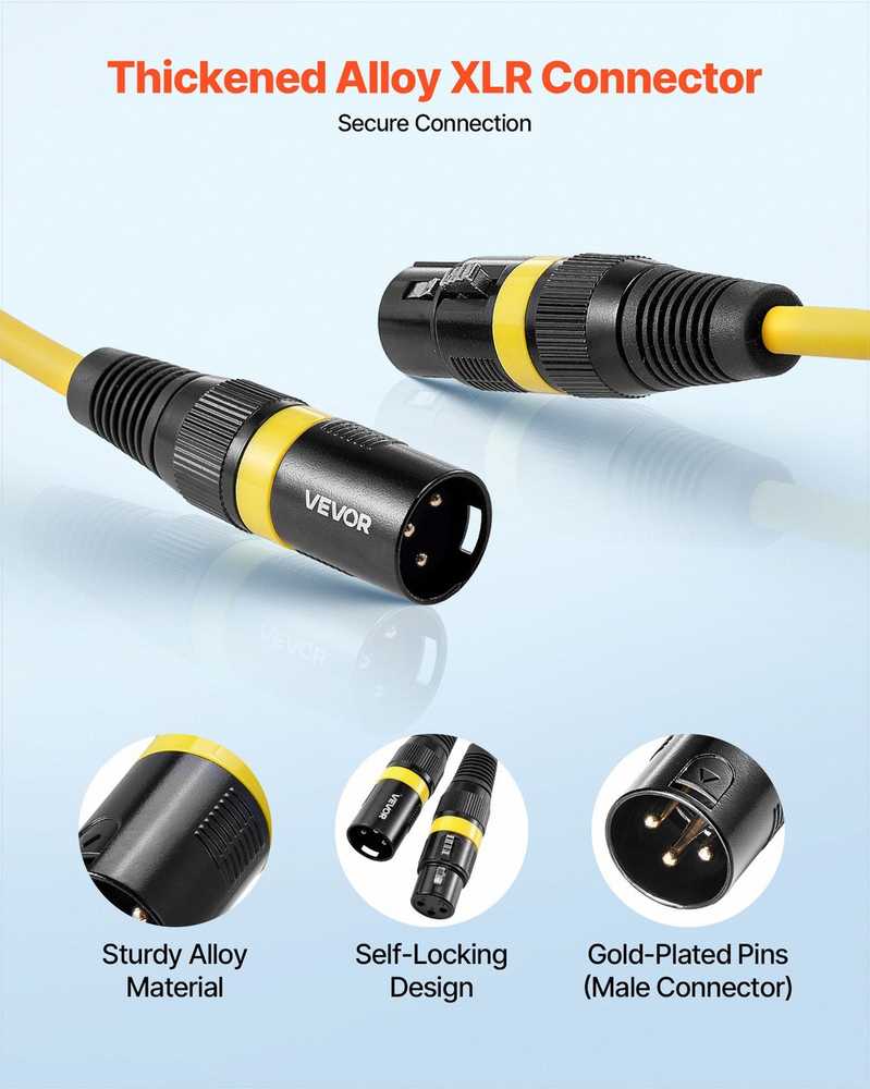 XLR mikrofono kabelis scenos apšvietimui ir garsui, 6 vnt., 6.1 m, ekranuotas subalansuotas paauksuotas, spalvotos jungtys, XLR laidas garso aparatūrai