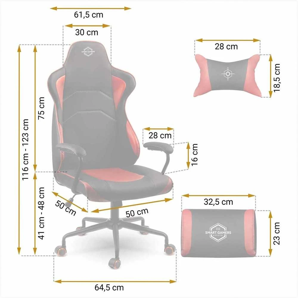 Žaidimų kėdė, ergonomiška biuro kėdė, patogi kompiuterio kėdė, raudona žaidimų sėdynė, reguliuojamo aukščio kėdė