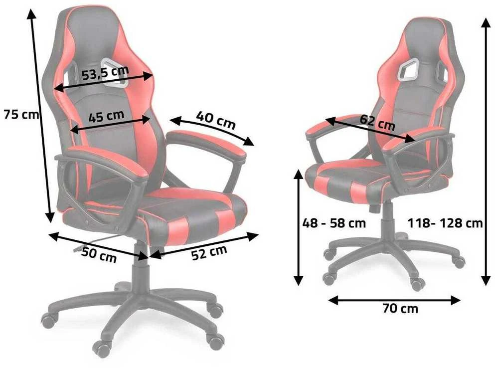 Žaidimų kėdė Smart Gamers, juoda ir raudona