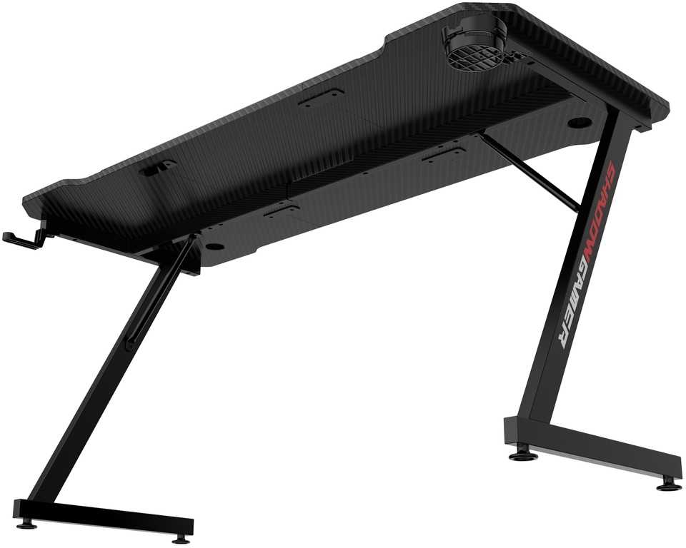 Žaidimų stalas 140 cm su kilimėliu, puodelio laikikliu, ausinių kabliu, juodas kompiuterio stalas, ergonomiška žaidimų stotis, PC stalas, konsolės stalas
