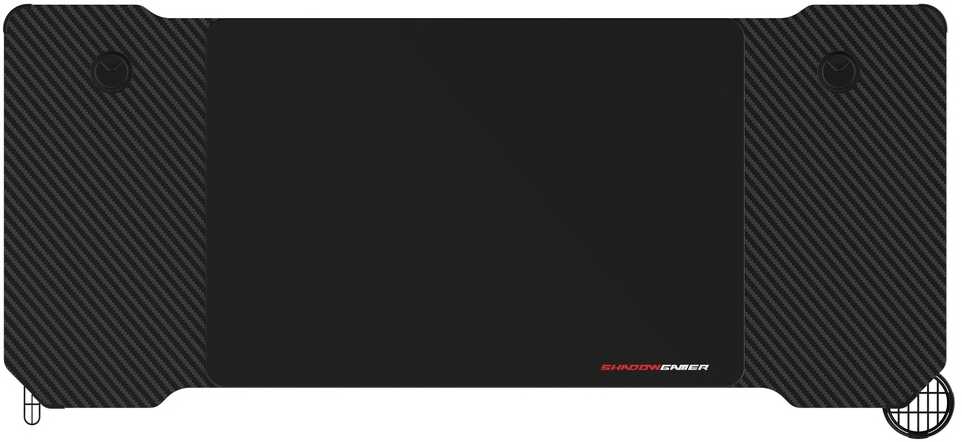 Žaidimų stalas 140 cm su RGB LED apšvietimu ir kilimėliu, juodas kompiuterio stalas, e-sporto stalas, žaidimų konsolės stalas, PC stalas