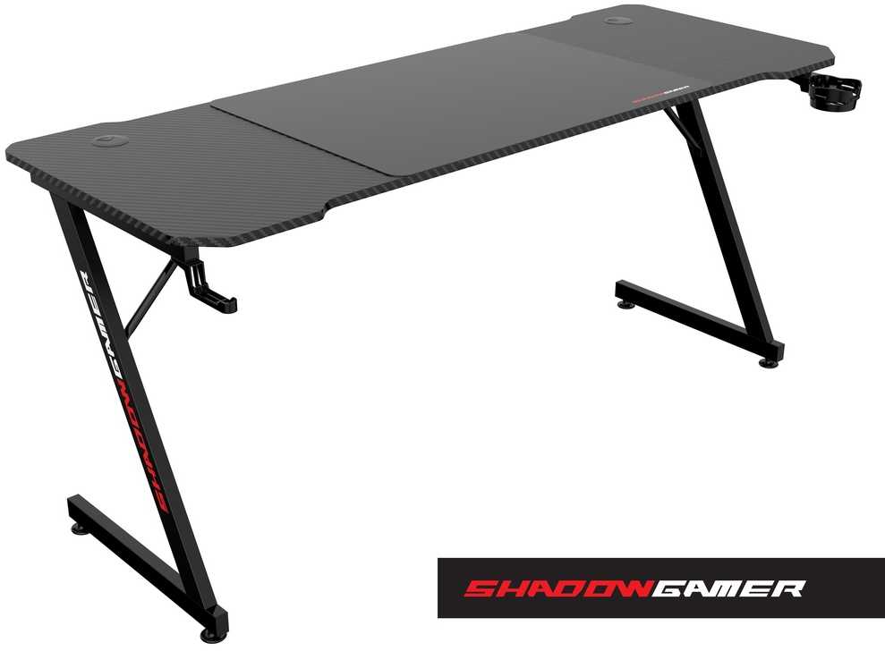 Žaidimų stalas 160 cm su kilimėliu, plieniniu rėmu, juodas, kompiuterio, rašomasis