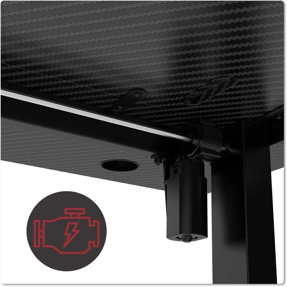 Žaidimų stalas elektrinis, RGB LED, 120 cm, reguliuojamas aukštis, ergonomiškas, kompiuterio stalas, žaidimų konsolės stalas
