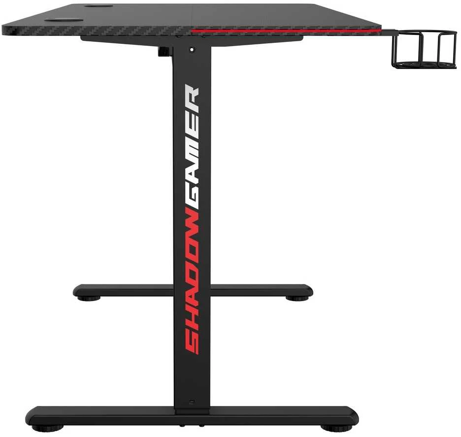 Žaidimų stalas elektrinis, RGB LED, 120 cm, reguliuojamas aukštis, ergonomiškas, kompiuterio stalas, žaidimų konsolės stalas