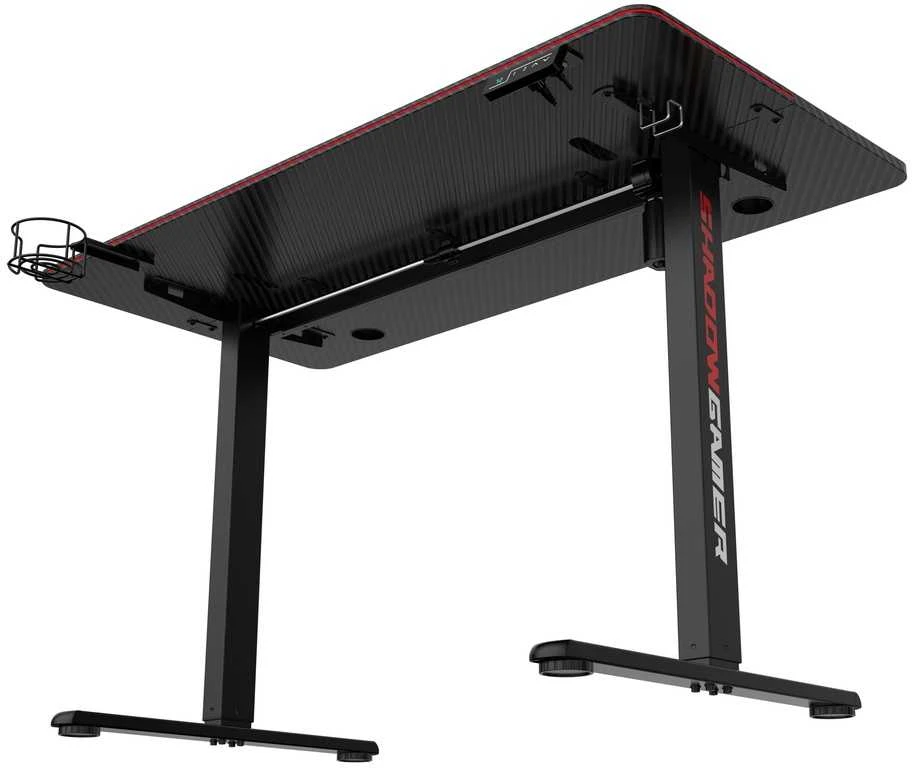 Žaidimų stalas elektrinis, RGB LED, 120 cm, reguliuojamas aukštis, ergonomiškas, kompiuterio stalas, žaidimų konsolės stalas
