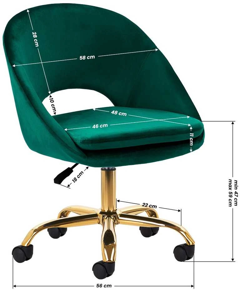 Activeshop Biuro kėdė su ratukais 4Rico QS-MF18G Velvet Žalias