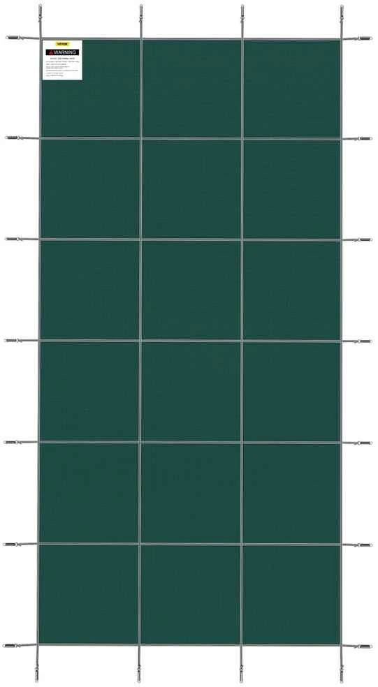 Žalias tinklelis baseino uždangalas 6.1x12.2m. Apsauginis žiemos užtiesalas, stačiakampis brezentas, tinklas