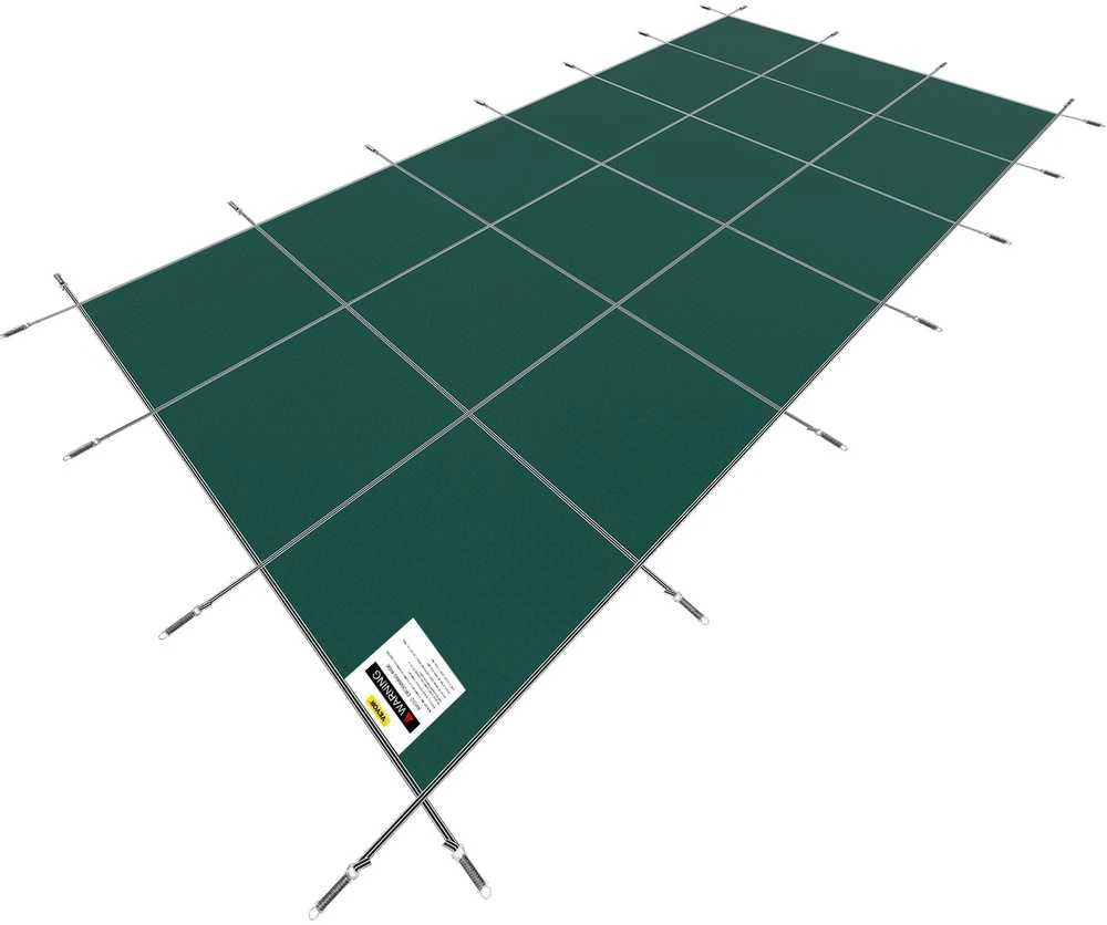 Žalias tinklelis baseino uždangalas 6.1x12.2m. Apsauginis žiemos užtiesalas, stačiakampis brezentas, tinklas