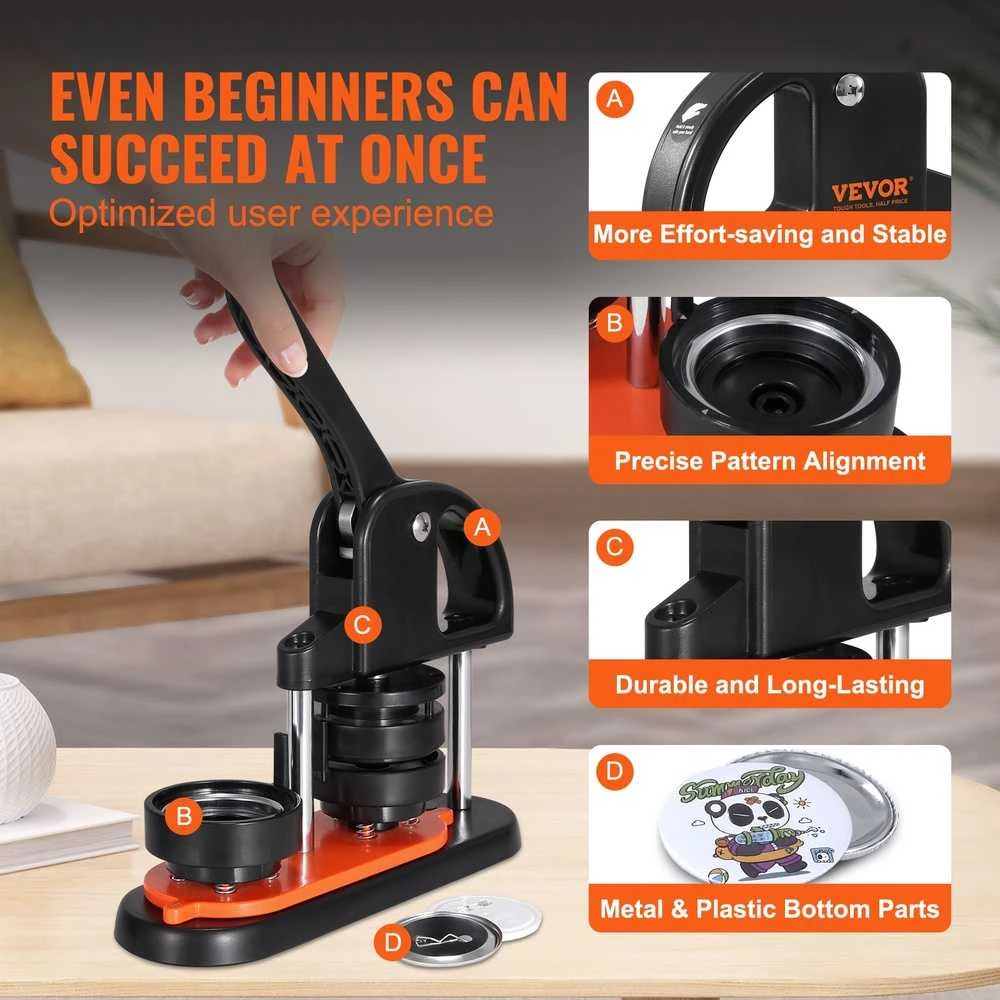 Ženkliukų gamybos aparatas 58mm, presas, priedai, apskritimo pjaustyklė, magiška knyga, rinkinys, mygtukų gamybai