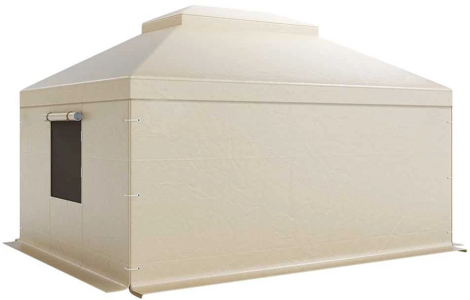 Žieminis pavėsinės uždangalas, tinka 3.66 x 4.87 m kietojo stogo pavėsinėms, visų oro sąlygų dviejų lygių pavėsinės uždangalas, uždaras sandėliavimo pastogės uždangalas