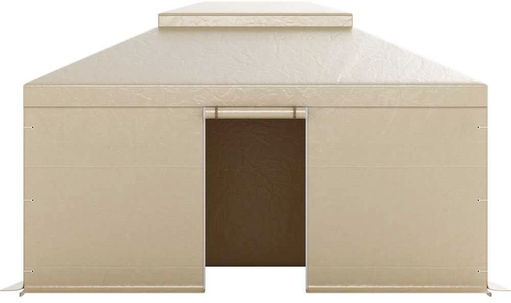 Žieminis pavėsinės uždangalas, tinka 3.66 x 4.87 m kietojo stogo pavėsinėms, visų oro sąlygų dviejų lygių pavėsinės uždangalas, uždaras sandėliavimo pastogės uždangalas