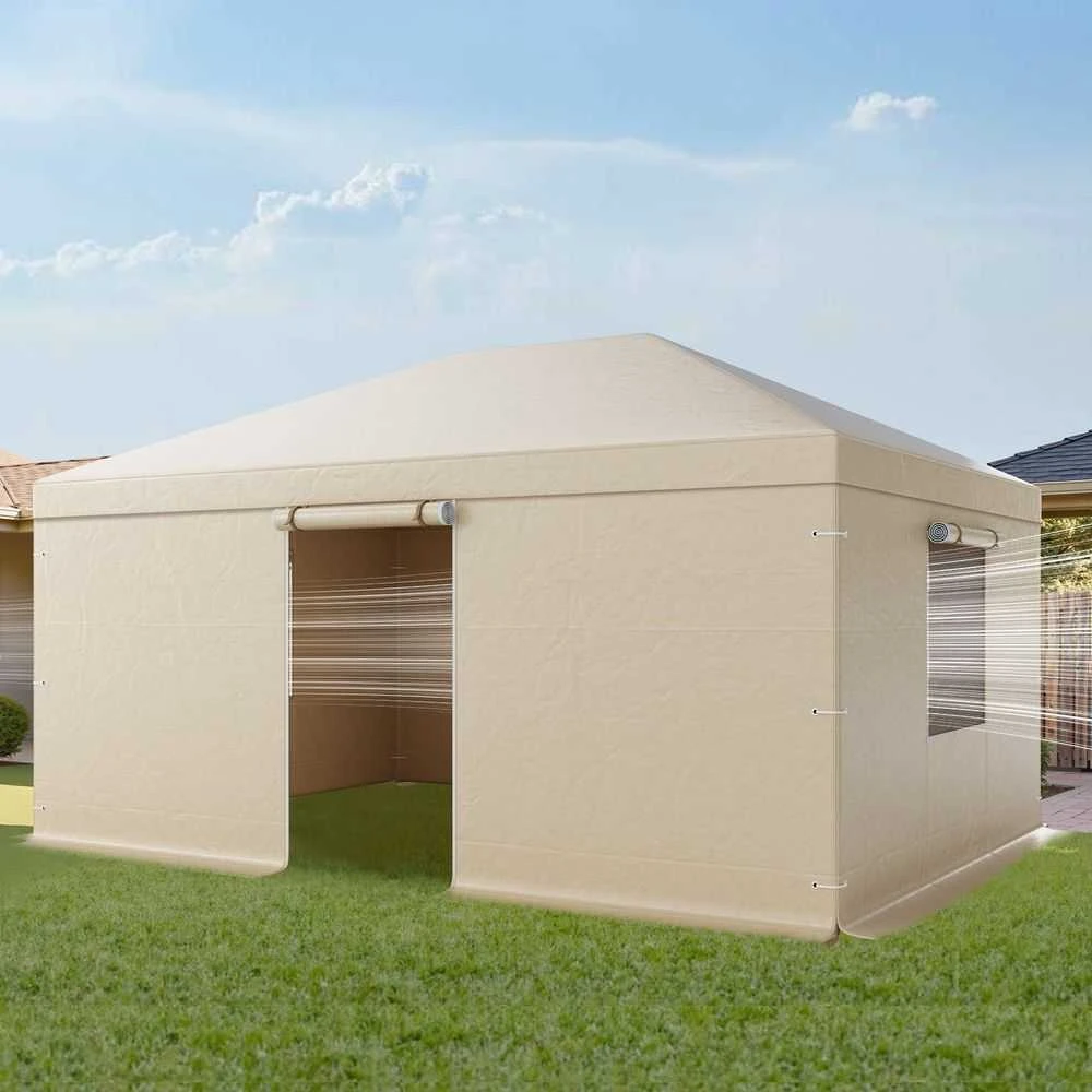 Žieminis pavėsinės uždangalas, tvirtas vandeniui atsparus pavėsinės uždangalas, visų oro sąlygų pavėsinės uždangalas, 3.68 x 4.9 m pavėsinės uždangalas, lauko pavėsinės pastogė