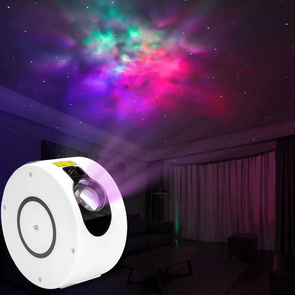 Žvaigždžių projektorius, naktinė lempa su spirale, 8 ūkų režimai, žalia, LED šviestuvas, žvaigždėtas dangus, romantiška atmosfera