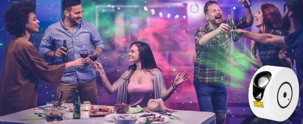 Žvaigždžių projektorius, naktinė lempa su spirale, 8 ūkų režimai, žalia, LED šviestuvas, žvaigždėtas dangus, romantiška atmosfera