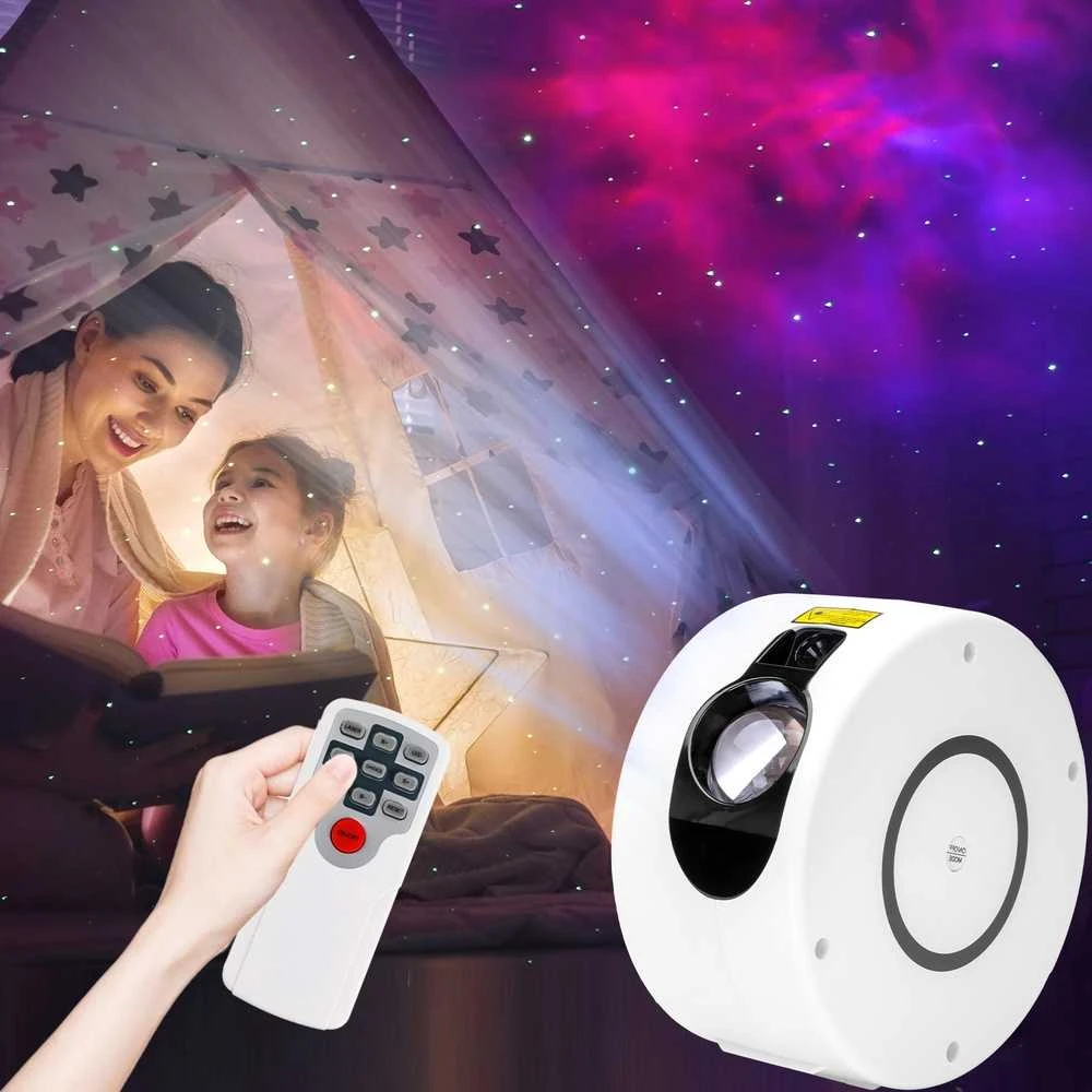 Žvaigždžių projektorius, naktinė lempa su spirale, 8 ūkų režimai, žalia, LED šviestuvas, žvaigždėtas dangus, romantiška atmosfera